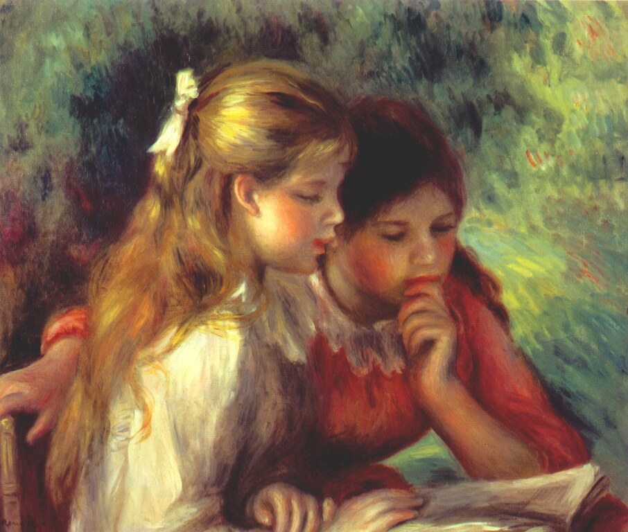 The Reading - Pierre-Auguste Renoir painting on canvas